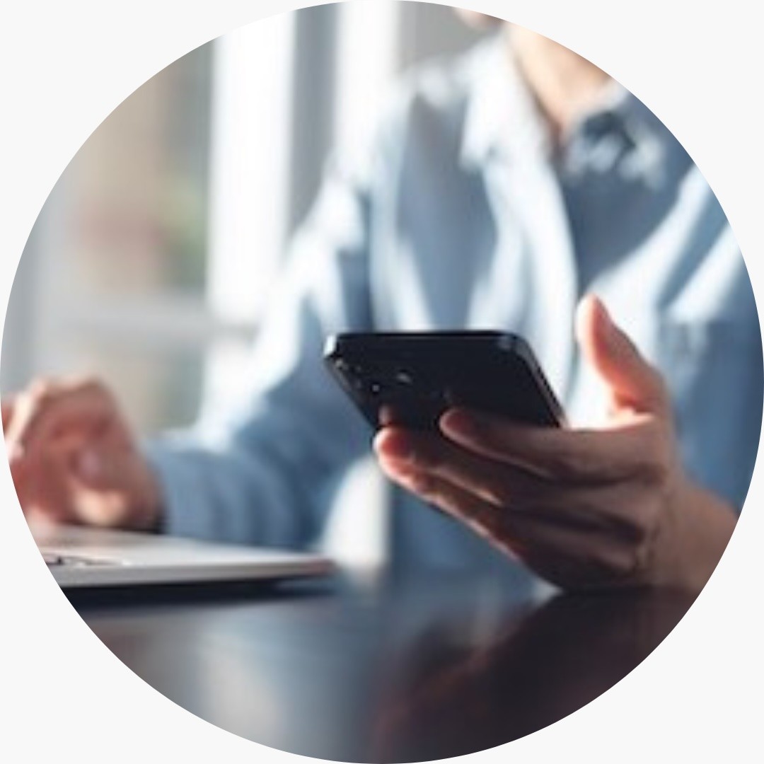 Person holding a smartphone